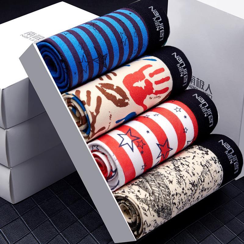 

Mountaineering shorts men's cotton printed striped oversized boxed Boxed1, N9913