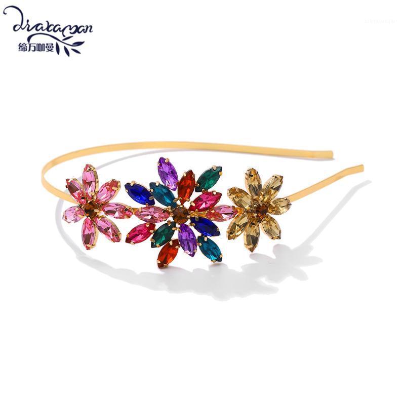 

Hair Clips & Barrettes Dvacaman Coloful Shiny Crystal Head Band For Women 2022 Charm Floral Hairband Jewelry Gifts Trendy Accessorise Wholes, Golden;silver