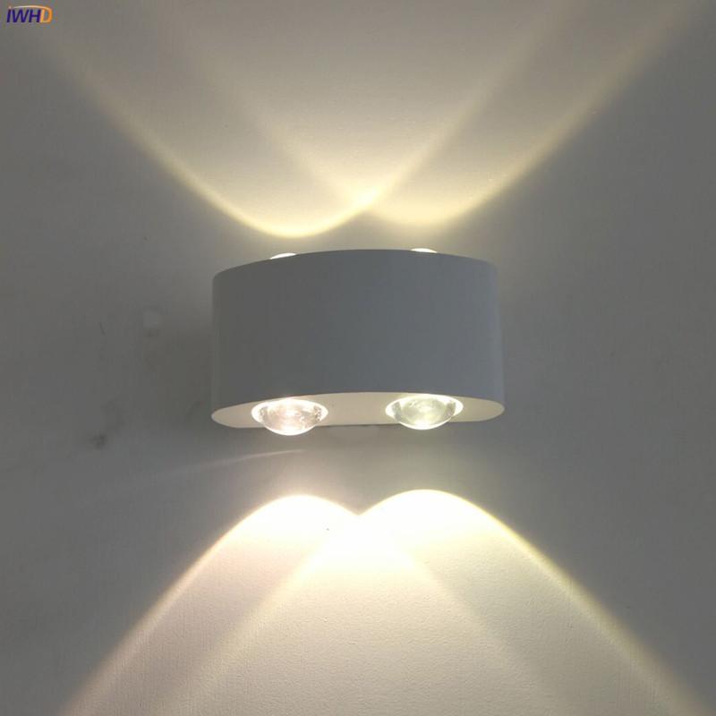 

IWHD Aluminum Nordic Modern Wall Lamp Bedroom Bathroom Mirror Light Fixtures White 2W 4W 6W LED Wall Sconces Luminaire Wandlamp