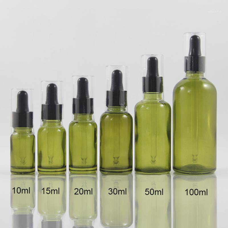 

20ml Essential Oil Olive Colour Dropper Bottles Plastic Dropper Bottle Cover1