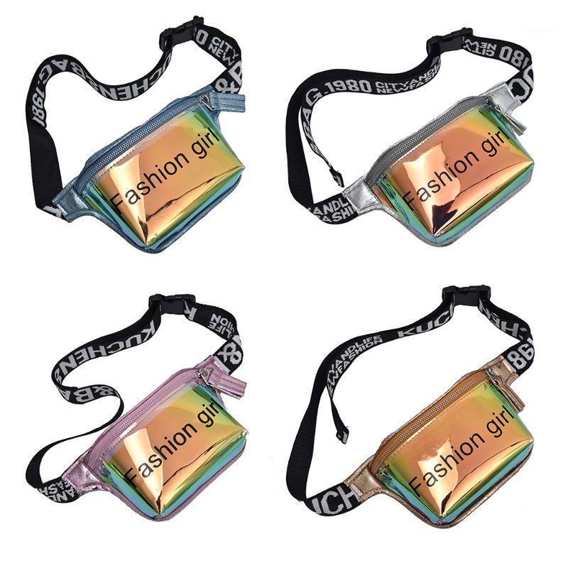 

Fashion Women Holographic Waist Fanny Pack Belt Bag Pouch Travel Hip Bum Bag Small Purse X4YB1, Blue
