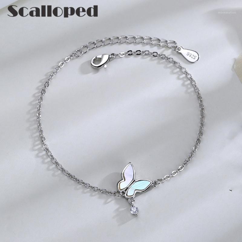

Scalloped Korean Trendy Women Butterfly Shell Bracelets 2020 New Cubic Zirconia Elegant Statement Jewelry For Girl1