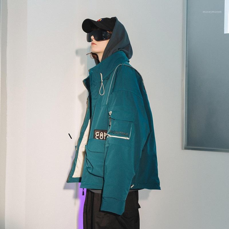 

Winter Tide Brand Hip Hop Game Player Couples Loaded Cotton Suit Male Ins Super Popular Cargo Jacket Tide Fashion Coat1, Beige