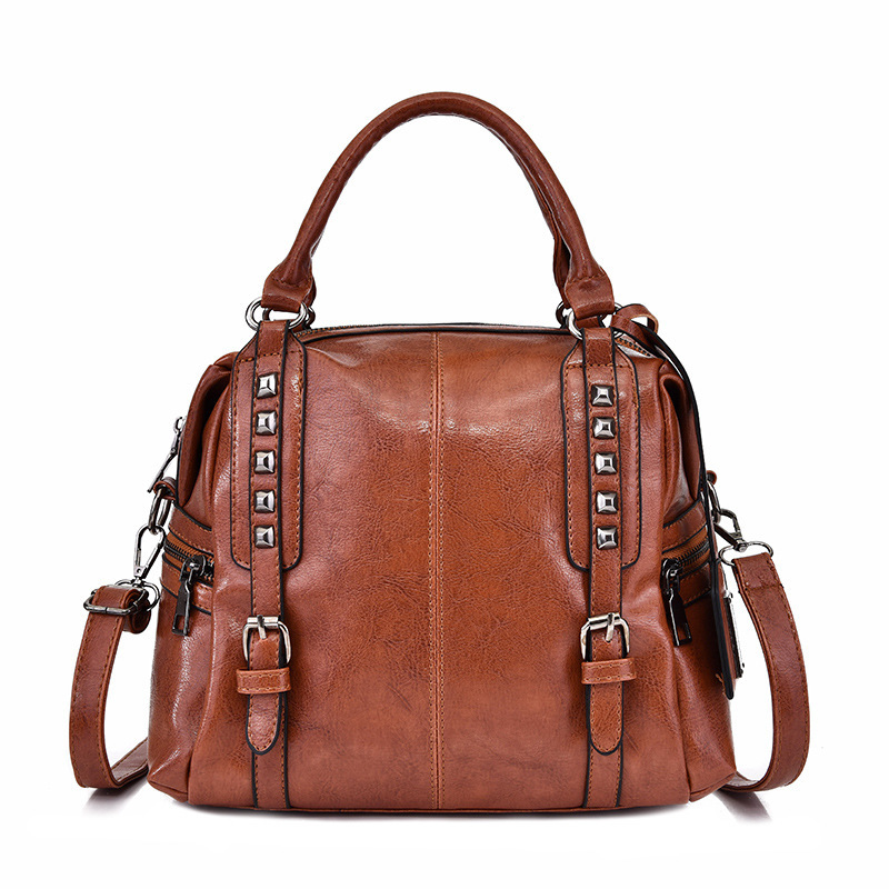 

2020 Messenger of Women Vintage Tide Top-strap Simple Shoulder Bags Female to Lady Totes Party Package Ynw9, Brown