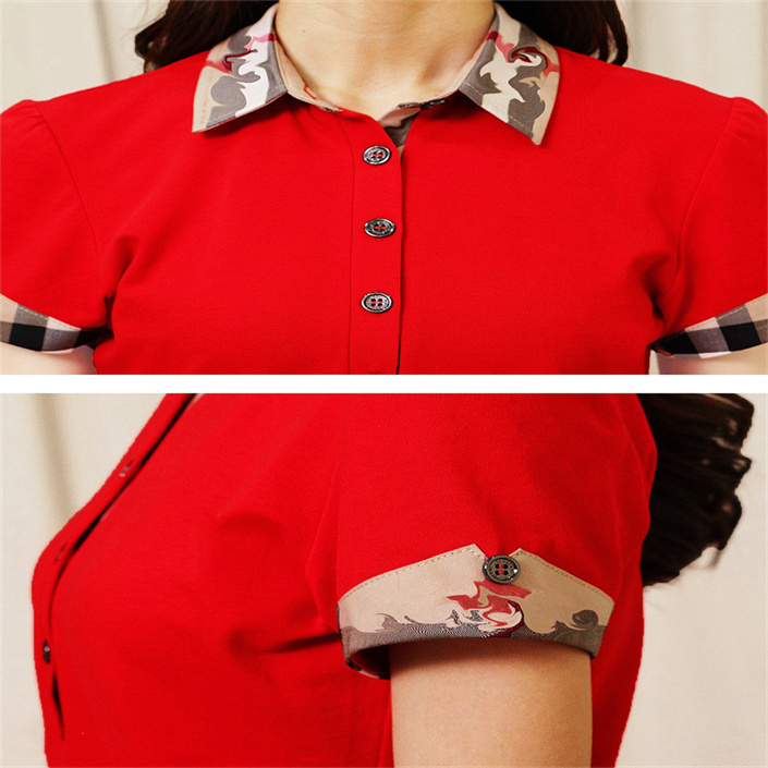 

Womens Polo Designer Summer T-shirts fashion plaid tops Women Tees Woman Tshirts Cotton V Neck Ladies Tops Femme Luxurys Casual Clothes, Black