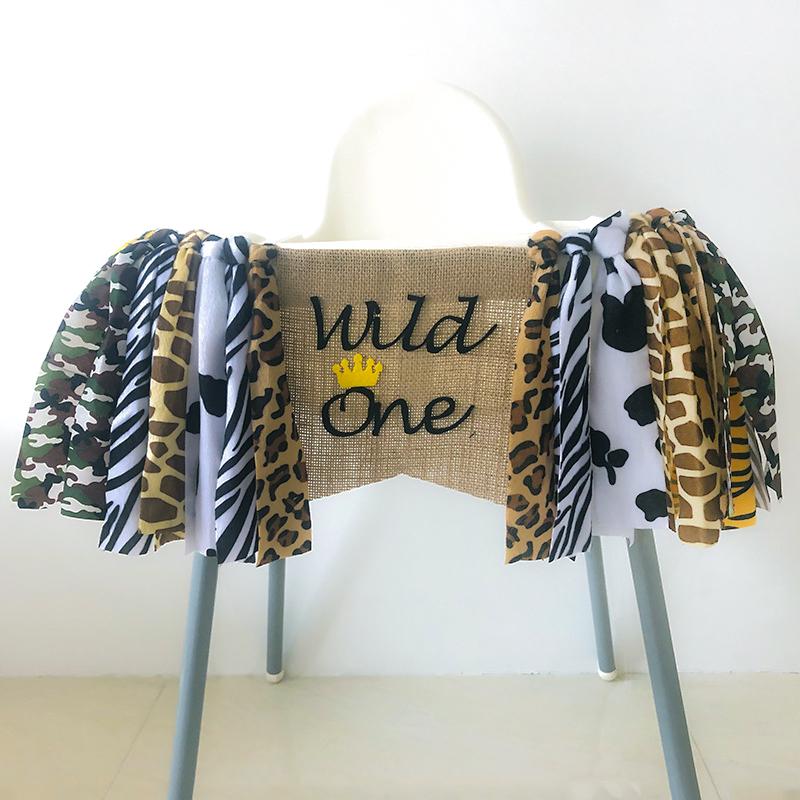

Wild One Banner Tassel Garland Birthday Party Decorations Kids Jungle Theme First 1st Birthday Baby Dinner Chair Bunting