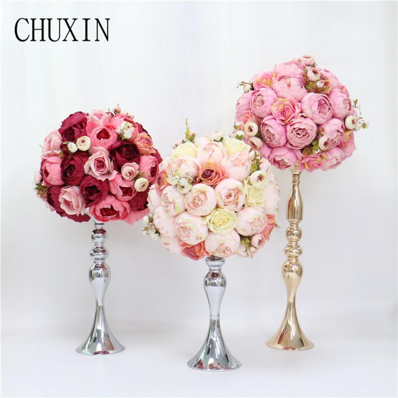 

35cm artificial flower ball High quality silk rose wedding bride decoration dinning table Valentine's Day can be customized1, Pink