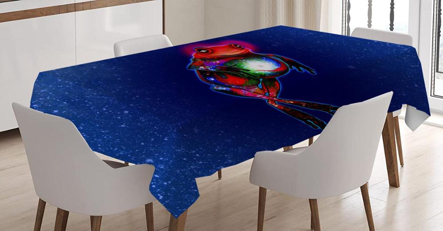 

Frog Zebra Wolf Cute Tablecloth Kitchen Dining Table Decorations Home Rectangular Party Table Covers Animal Decoration1, White