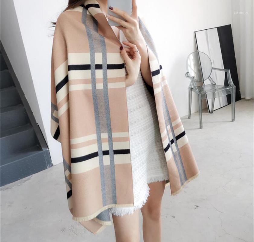 

Luxury Striped Lattice Winter Scarf Women Cashmere Warm Foulard Lady Scarves Thick Soft Bufanda Shawls Wraps New1