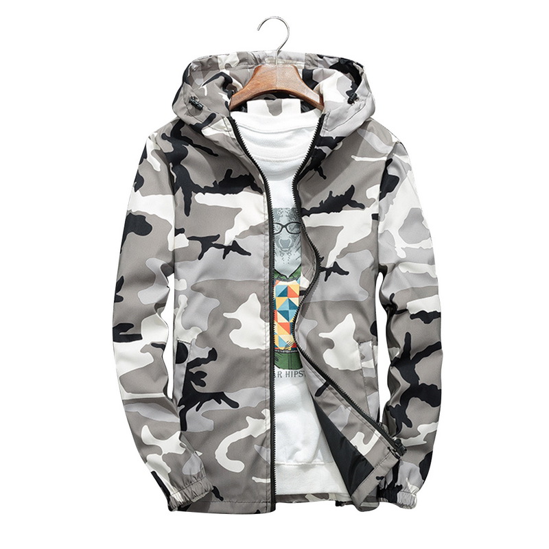 

Tactical Camouflage Jacket Men's Casual Hooded Jacket Streetwear New Autumn Hoodie Windbreaker Coat Male Military Outwear, Coffee