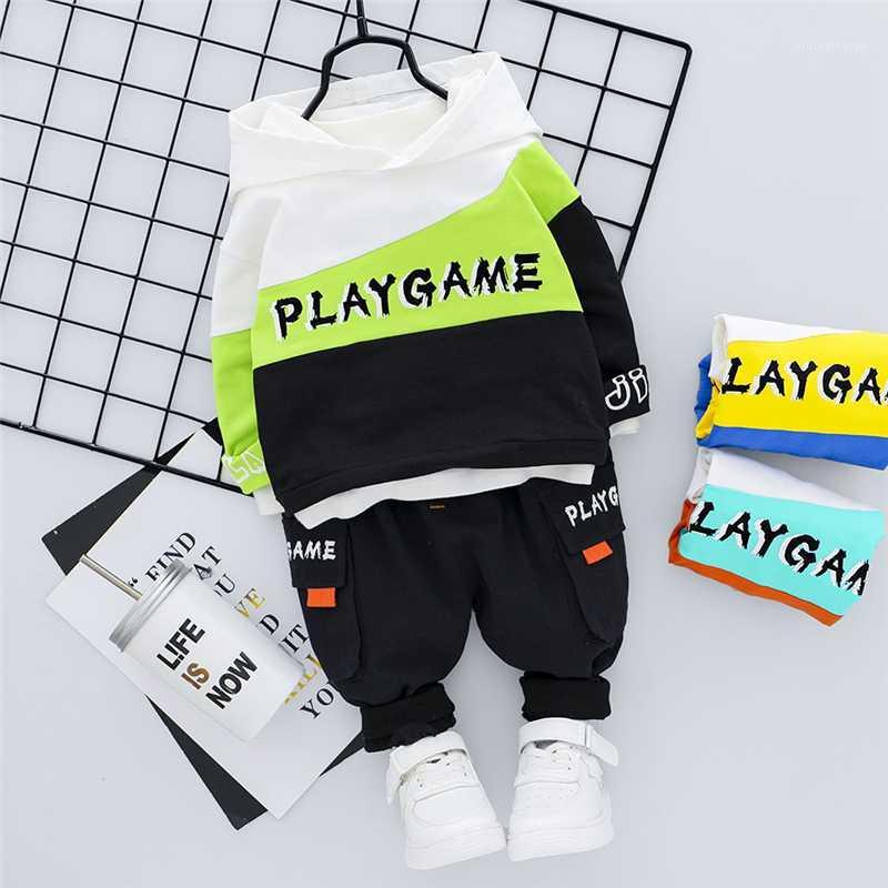 

2020 Autumn Baby Boys Girls Clothing Sets Hooded T Shirt Pants Newborn Infant Casual Clothes Children Kids Clothing1, Black