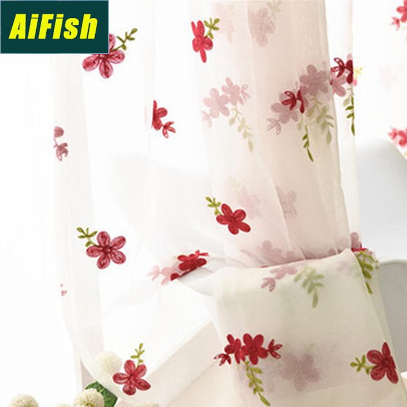 

Modern Wedding Room Embroidery Tulle Curtains Living Room Bedroom Balcony Korean Small Fresh Tulle Curtains wp261T4