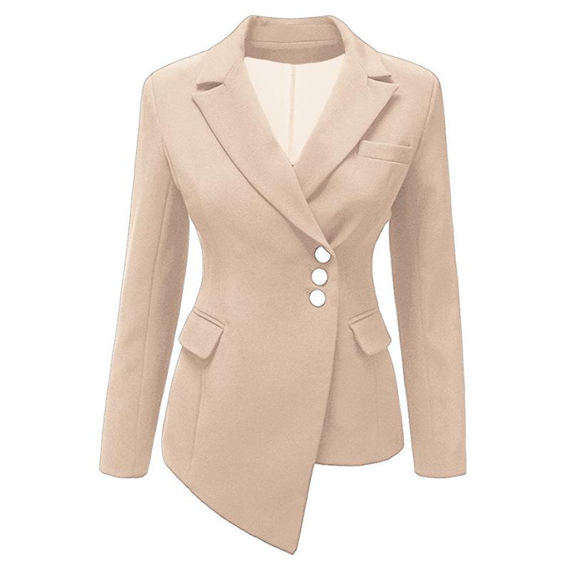 

Women Long Sleeve Asymmetrical Top Women Khaki Blazer Lapel Ladies Casual Suit Girls Office Multicolor Suit Big Size 3xl Female, Black