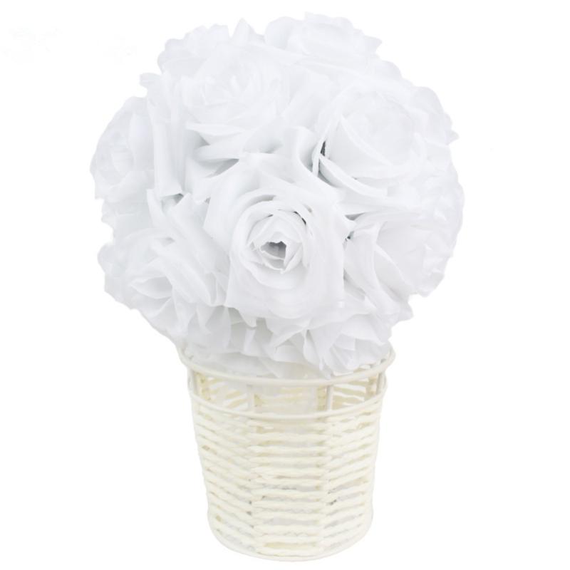 

5Pcs 5 inch Artificial Silk Flower Rose Kissing Balls Bouquet Centerpiece Pomander Party Wedding decorations, Black