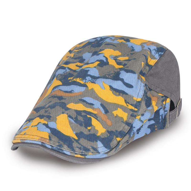 

Berets Beret Cap Men's Hat Grey Cotton Camouflage Male's Summer Creative Flat Forward Hats Sboy Suncap Casual Printed Bone Caps, Black