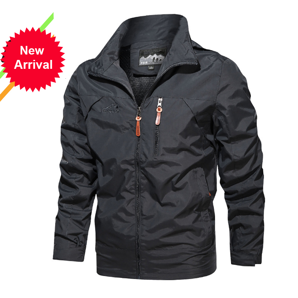 

2021 Kb New High Quality Embroidery Street Windbreaker Coat Men Men's Jacket Hot Casual Outer Wear Ou5v, Khaki