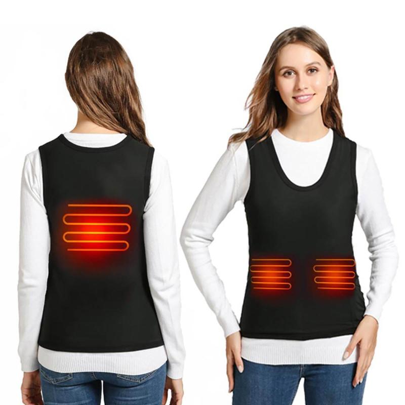 

USB Smart Electric Heated Vest Warm 3 Adjustable Temperature Levels Abdomen Back Heating Vest For Outdoor Hiking Cycling Skiing, As pic