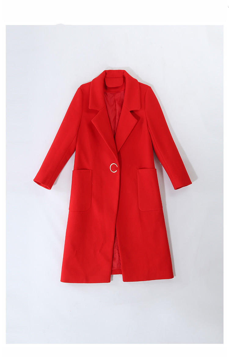 

Red Winter Coat Women New Arrival Fashion Cashmere Wool Outerwear Female Long Thickening Warm Woolen Overcoat Zds1 Jzoi