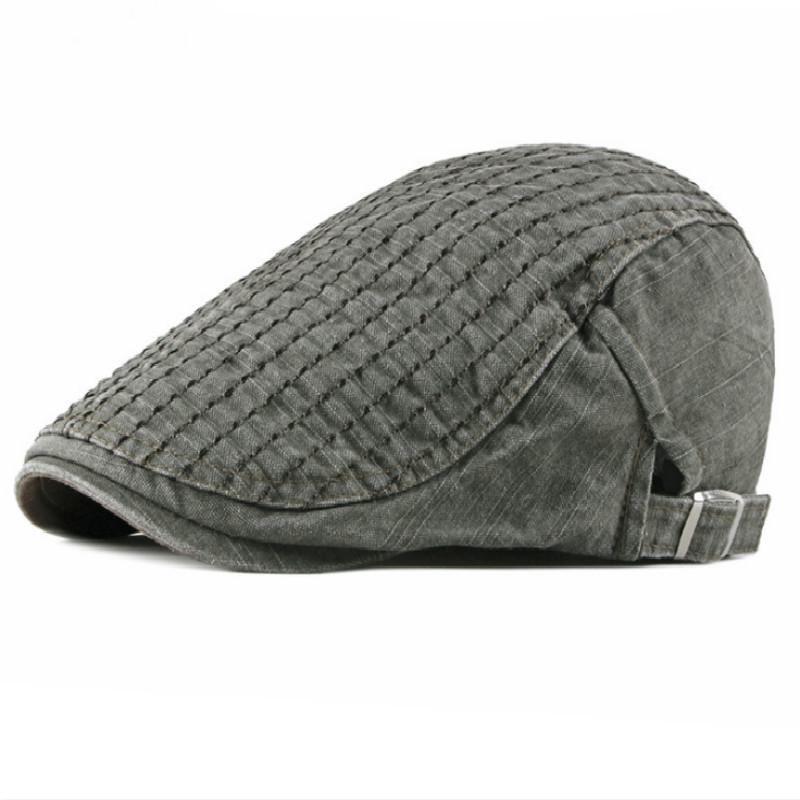 

Vintage Embroidery Newsboy Striped Beret Hat Solid Golf Driving Flat Cap Cabbie Peaky Blinders Ivy Hat Retro Advanced Bone, Black