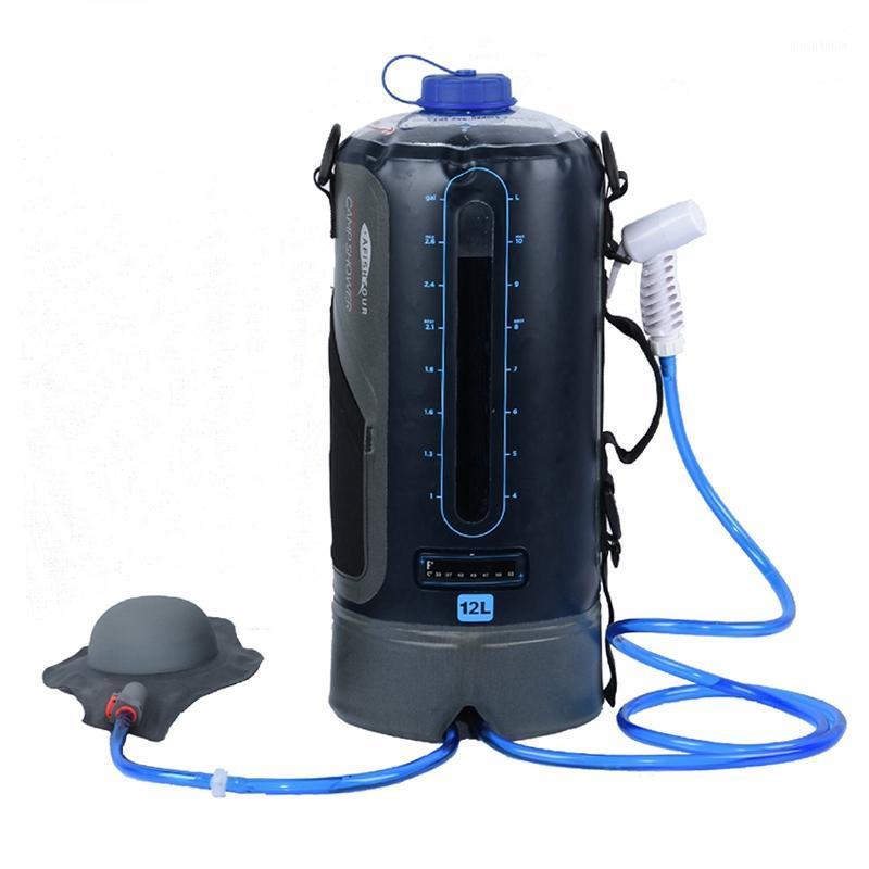 

AFISHTOUR Camping Shower 20L Traveling Hiking Cycling Sun Heating Beach Swimming Portable Picnic Solar Shower Bag1, Black