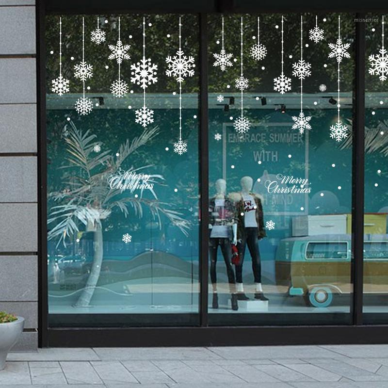 

Happy New Year Christmas Decorations for Home Snowflake Glass Sticker Merry Christmas Decor Shop Window Sticker Navidad Natal1