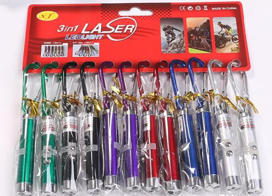

Multi-functional Mini 3 in1 LED Laser Light Pointer Key Chain Flashlights Torch Flashlight Keychain Money Detector Light Laser Flashlights