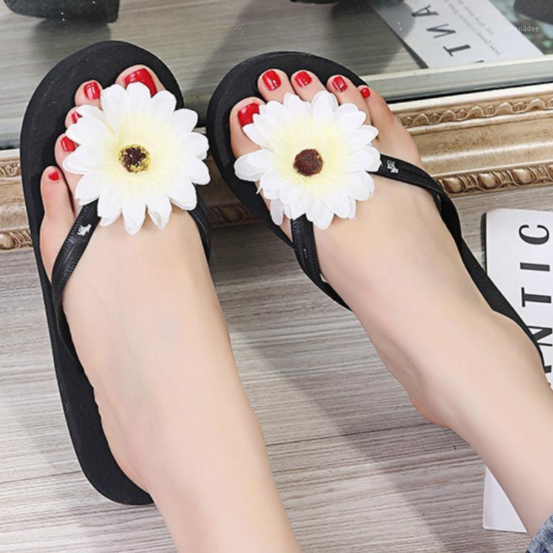 

Summer Women Slippers Platform Flat Low Heel Flower Flip Flops Casual Beach Outdoor Sandals Female Ladies Shoes Zapatos De Mujer1, Black