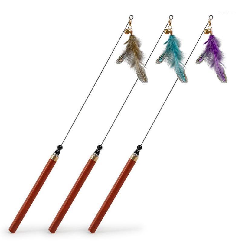 

Fun Feather Cat Toy With Bell Colorful Feather Toy For Cat Interactive Stick Play Kitten Teaser Wand Funny Supplies VK3Q1