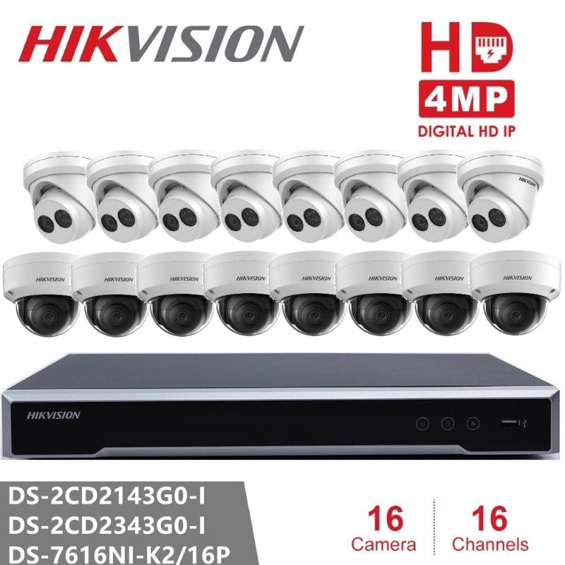 

Hikvision DS-7616NI-K2/16P 16CH 16POE H.265 NVR & Camera DS-2CD2343G0-I & DS-2CD2143G0-I 4MP Network Dome Security Camera P2P