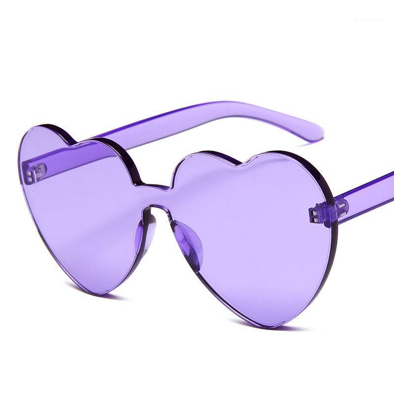 

Women sunglasses cute jelly color Siamese glasses popular multicolor Lightweight2020 New trend heart-shaped ladies1