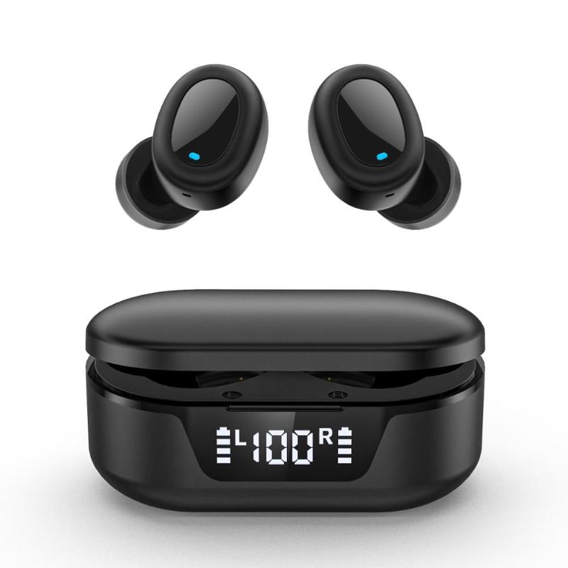 

TW16 TWS Wireless Earphone Bluetooth In-ear Earphones Stereo Sports Waterproof Earbuds with Microphone Gaming Headset, Black