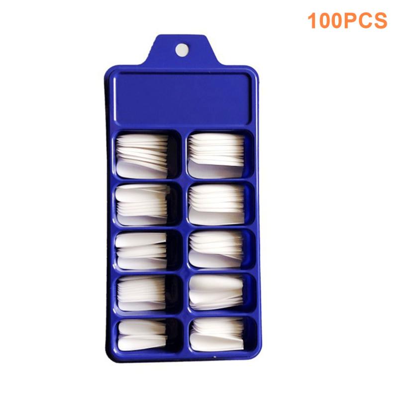 

100pcs/box DIY Manicure ABS Home Salon Artificial Wedding Party Easy Apply False Nail Tips Professional With 10 Sizes Full Cover, White
