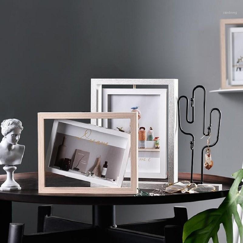 

Double-Sided Photos Frame Rotatable Art Decoration Painting Picture Frames Home Desktop Decor Wedding Party Decorative Gifts1