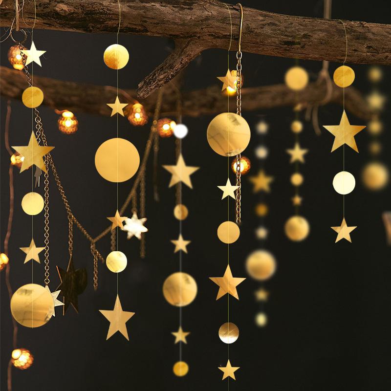 

Christmas Decorations for Home 4M Twinkle Star Snowflake Paper Garlands Pendant New Year 2021 Decor Noel Navidad Ornaments Kerst