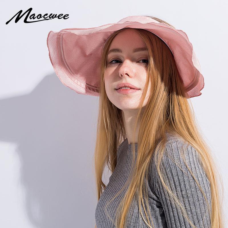 

Wide Brim Hats Cute Sun Hat Female Beach Straw Visor Cap Summer For Women Caps Chapeau Femme Empty Top Girls