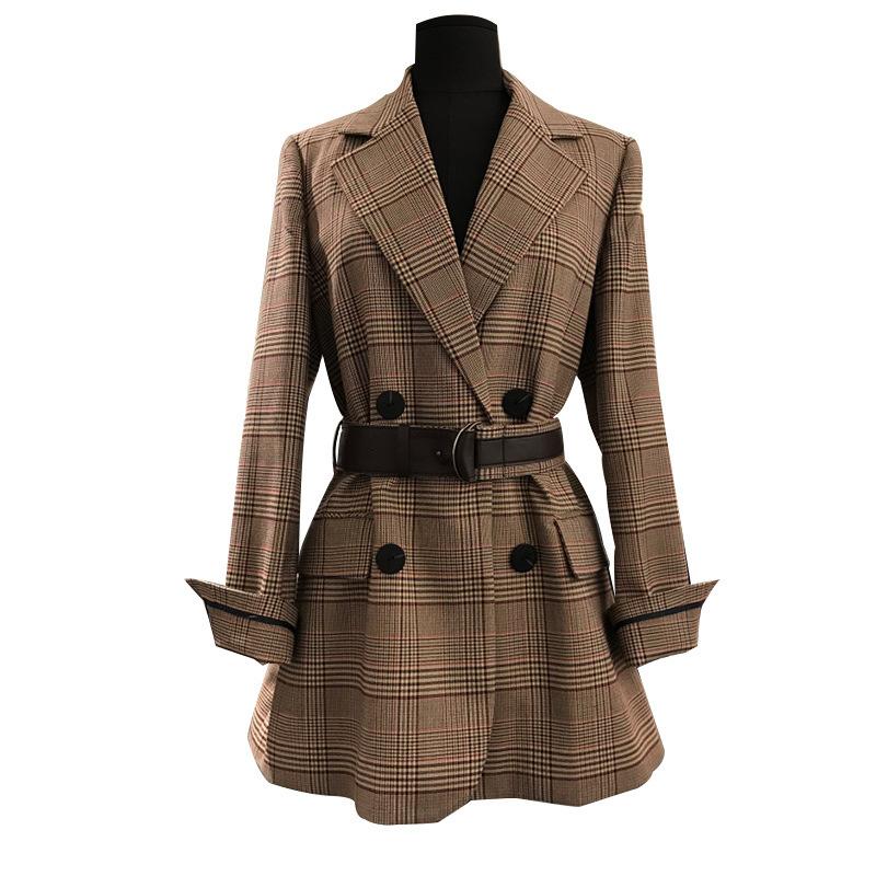 

Women Blazers and Jackets Autumn and Winter New Style The Korean Version Fashion Tartan Suits Woman with The Coat Woman, Suit