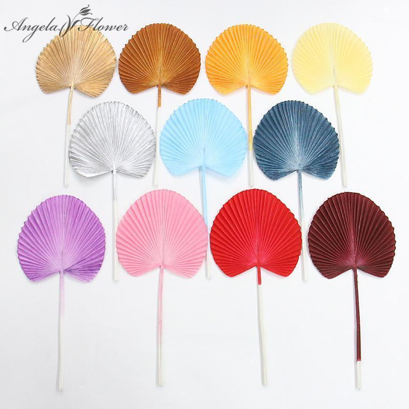

Latex Round Fan Leaf Artificial Flower Green Plants Sunflower Leaves DIY Decor For Wedding Flower Arrangement Home Table Display1, Blue