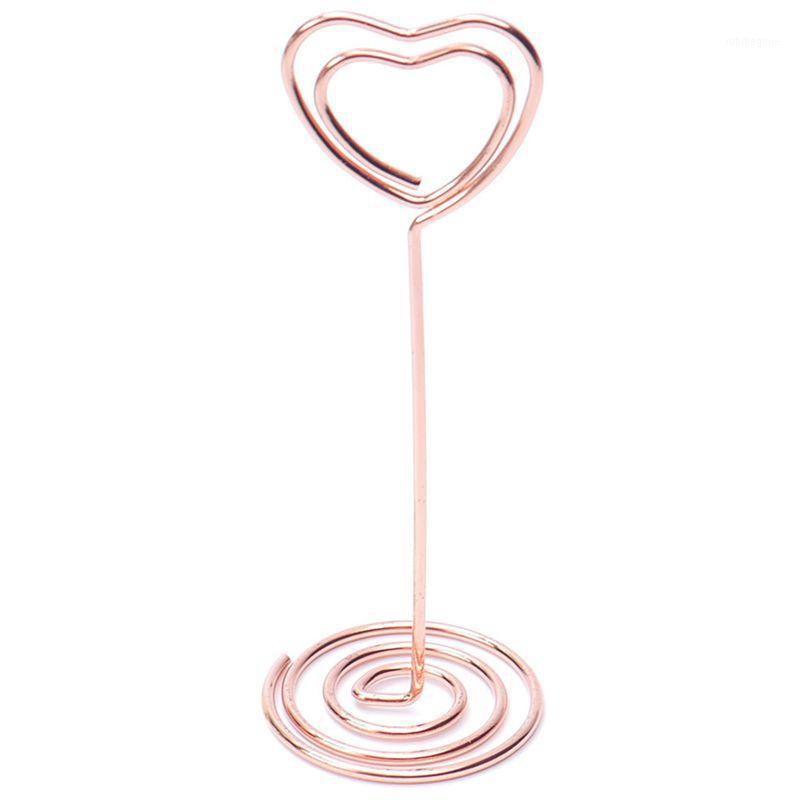 

6 pcs Heart Shape Photo Holder Stands Table Number Holders Place Card Paper Menu Clips For Wedding Party Decoration Rose gold1
