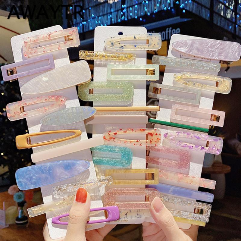 

AWAYTR Acrylic Hair Clips 3Pcs/Set For Women Hairpins Barrettes Pearl Girls Hairgrips Fashion Jewelry Accessories Headwear