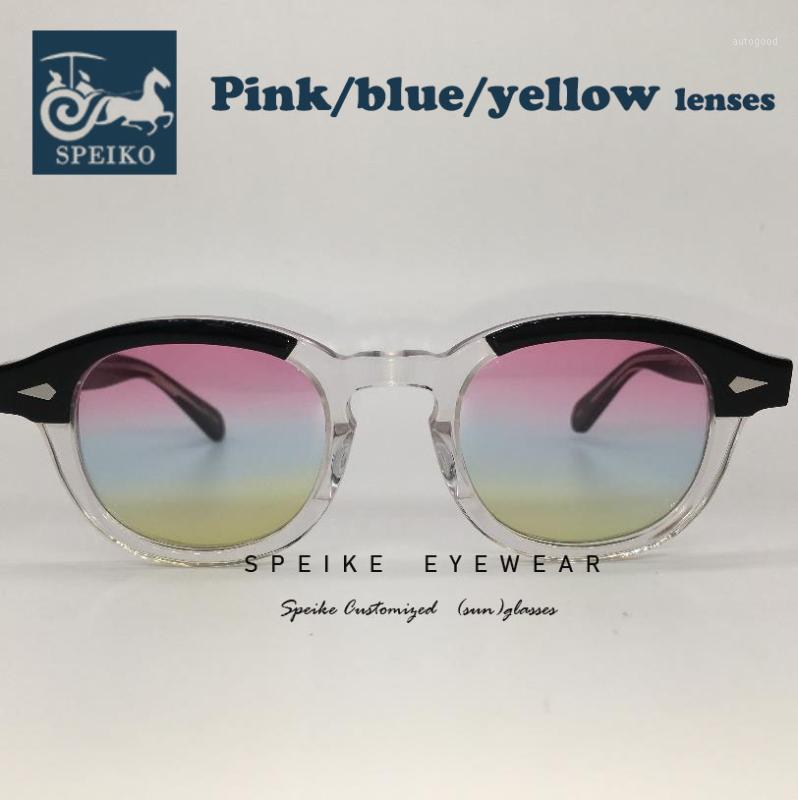 

Sunglasses SPEIKE Customized Vintage Baby Blue Lenses Johnny Depp Lemtosh Style Retro Glasses Can Be Myopia Sunglasses1
