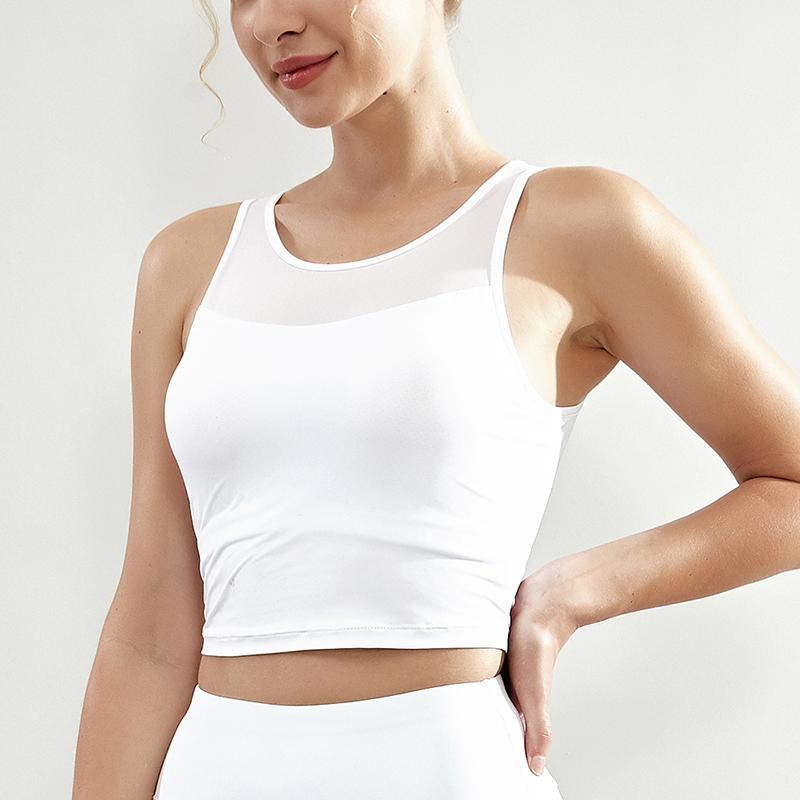 

EC.MS Women Workout Tops Black Mesh Tight Racerback Yoga Workout Fitness Gym Jogging Tennis Sleeveless Pullover