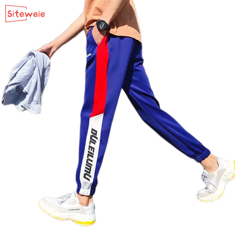 SITEWEIE New Fashion Pencil Men Pants Sweatpants Fitness Gym Sports Students Long Pants Autumn Casual Panelled Trousers G306 201110Z