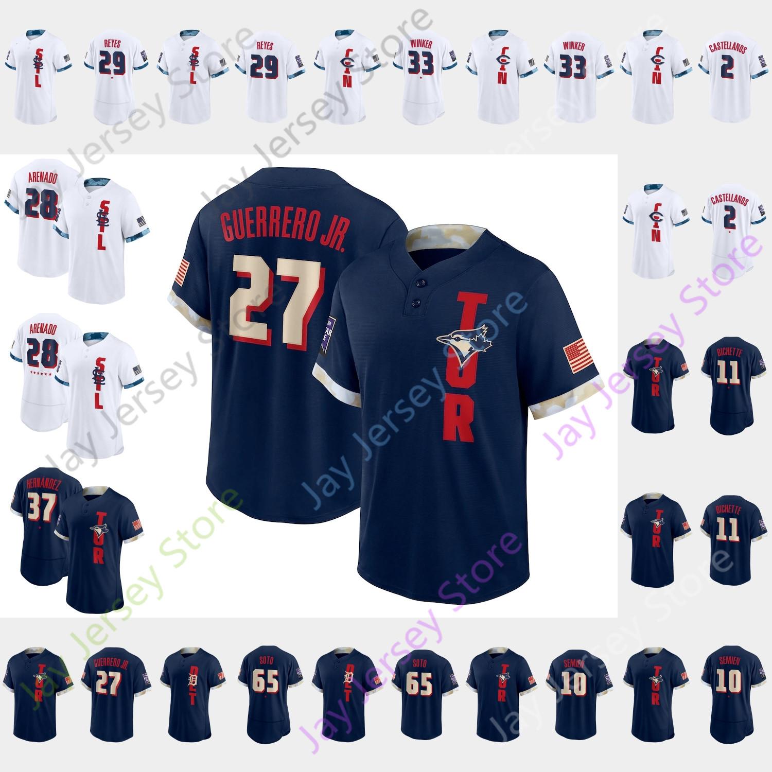 

2021 All Star Jersey Teoscar Hernandez Alex Reyes Bo Bichette Gregory Soto Jesse Winker Marcus Semien Nick Castellanos Nolan Arenado Guerrer