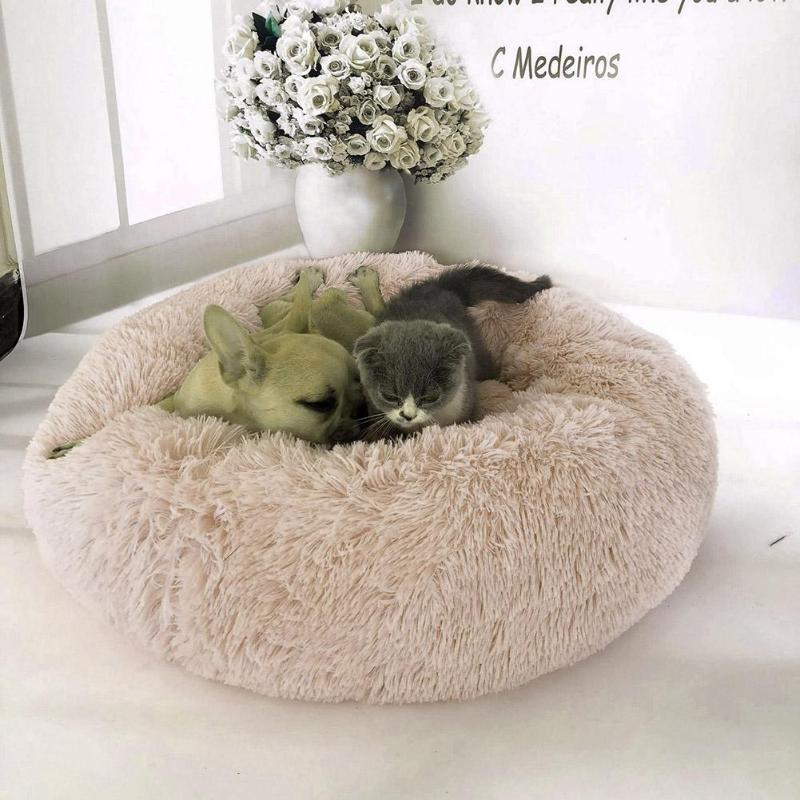 

Super Soft Dog Bed Washable long plush Dog Kennel Deep Sleep House Velvet Mats Sofa For Chihuahua Basket Pet Bed, Dark apricot