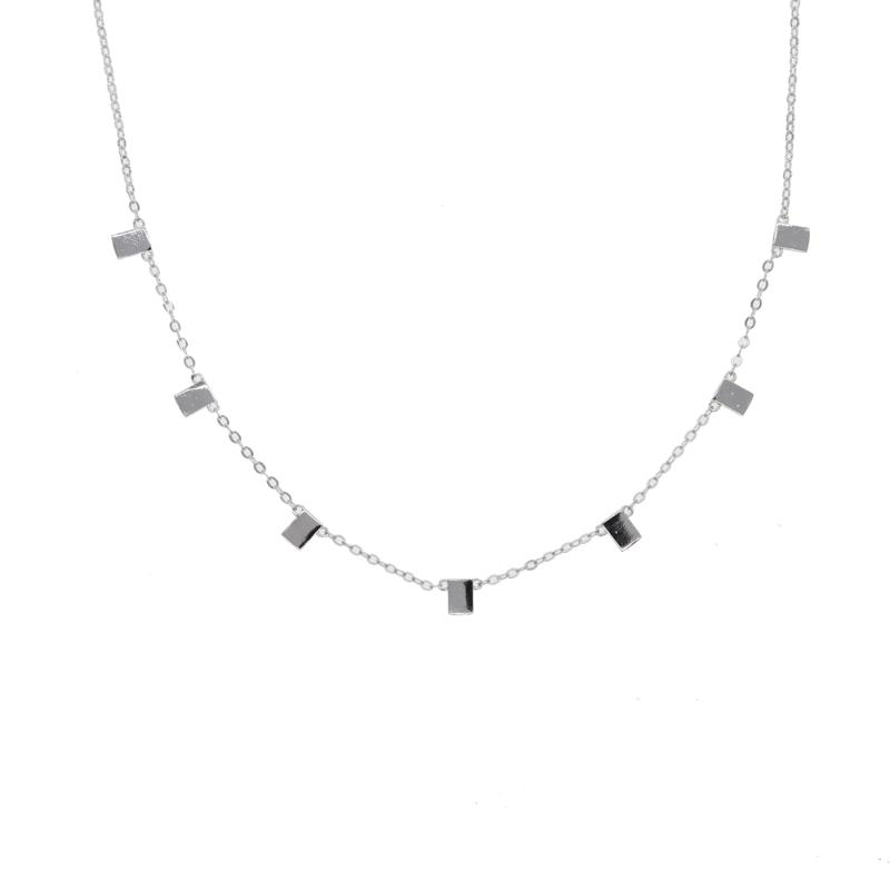 

Geomtric square tag link chain choker elegant women girl gift 2020 fashion jewelry Gold filled high quality minimal necklaces
