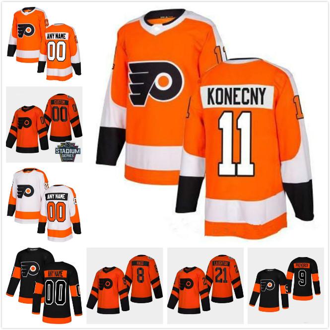 

Custom Philadelphia Flyers jerseys 79 Carter Hart 13 Kevin Hayes 28 Claude Giroux Travis Konecny Customize any number any name hockey jersey, Black;red