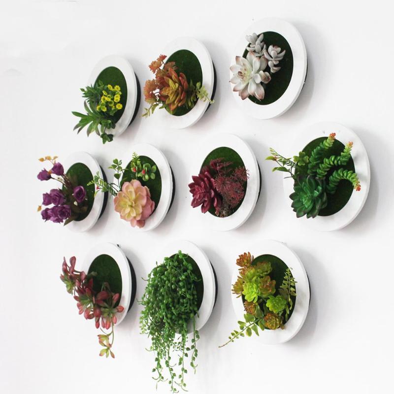 

3D Artificial Flower Succulent Plant Hanging Wall Frame Art Collage Home Decor1, 4d