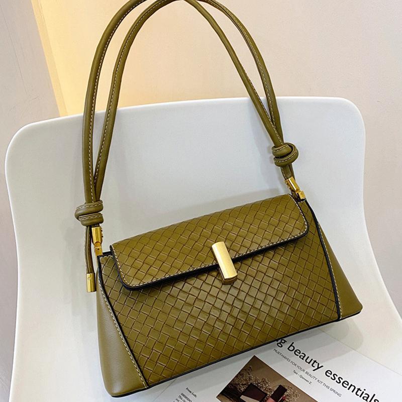 

Fashion Kntting Pattern PU Leather Shoulder Bags For Women 2021 Purses And Handbags Luxury Designer Elegant Female Crossbody Bag, Black