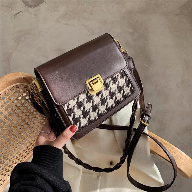 

Premium Texture Bag Female 2021 New Trendy Fashion Chain Messenger Bag Net Celebrity Western Style All-match Small Square, Black