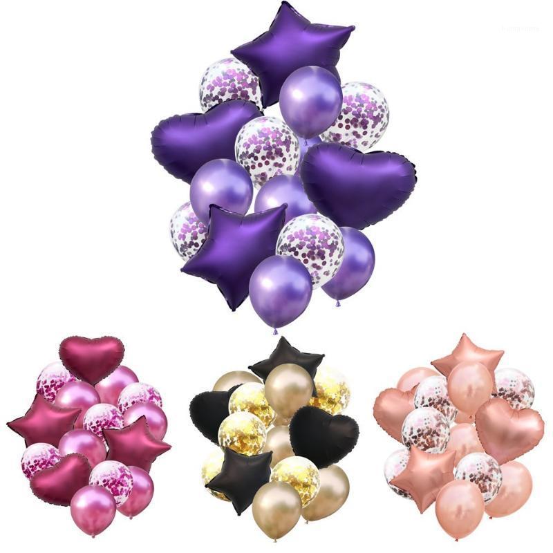 

14PCS 12/18inch Metallic Colorful Confetti Balloons Happy Birthday Air Helium Balloon Decoration Wedding Festival Party Supplies1